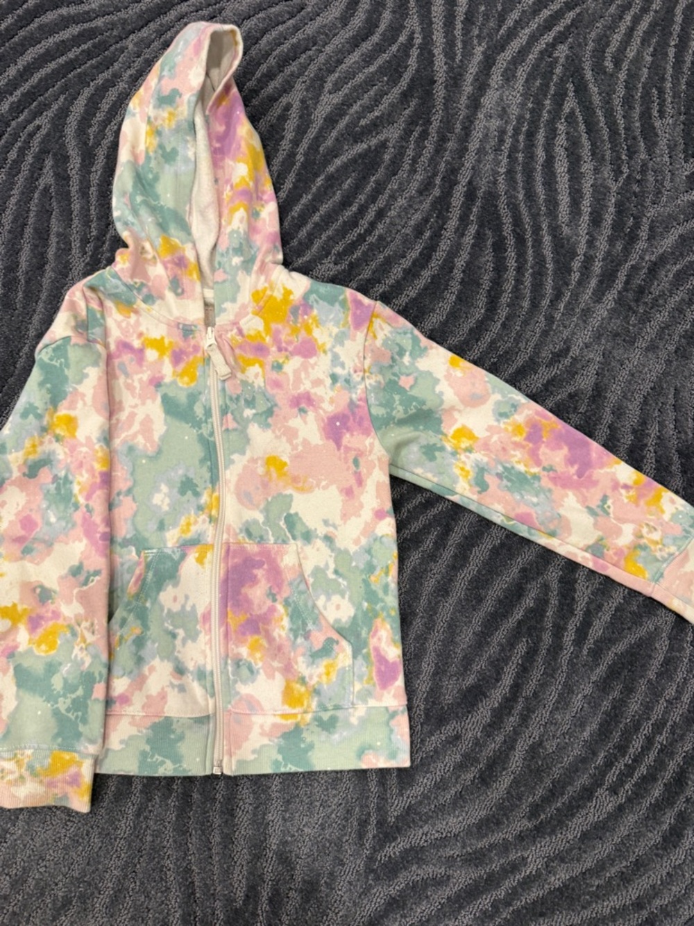 Cat & Jack girls tie dye zip up hoodie
